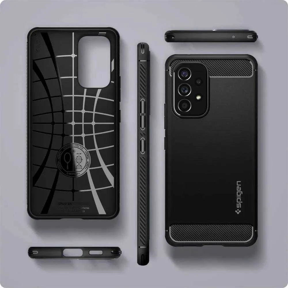 Spigen Rugged Armor Samsung Galaxy A53 5G dėklas telefonui matinės juodos spalvos