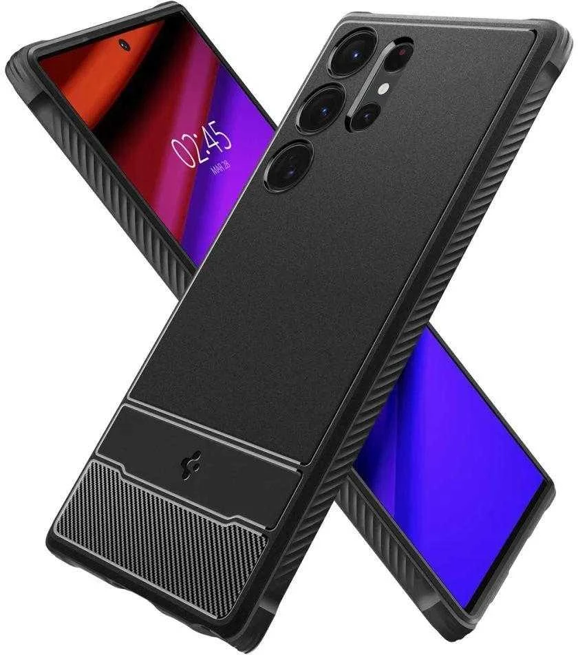 Dėklas SPIGEN RUGGED ARMOR GALAXY S23 ULTRA MATTE Juodas