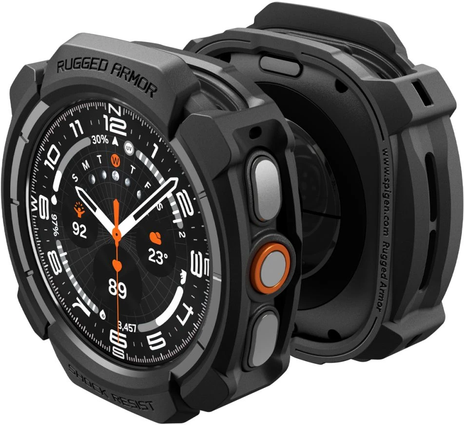 Spigen RUGGED ARMOR Samsung Galaxy WATCH ULTRA 2 2026 (47 MM) MATINĖ JUODA