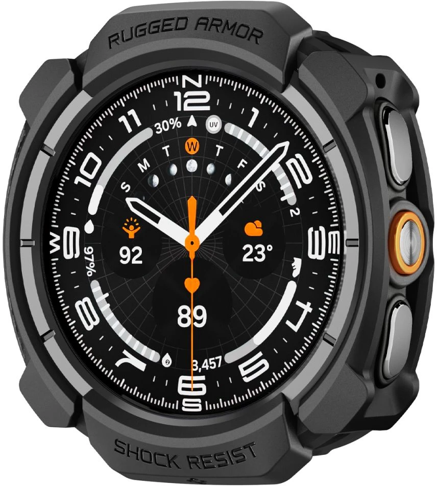 Spigen RUGGED ARMOR Samsung Galaxy WATCH ULTRA 2 2026 (47 MM) MATINĖ JUODA