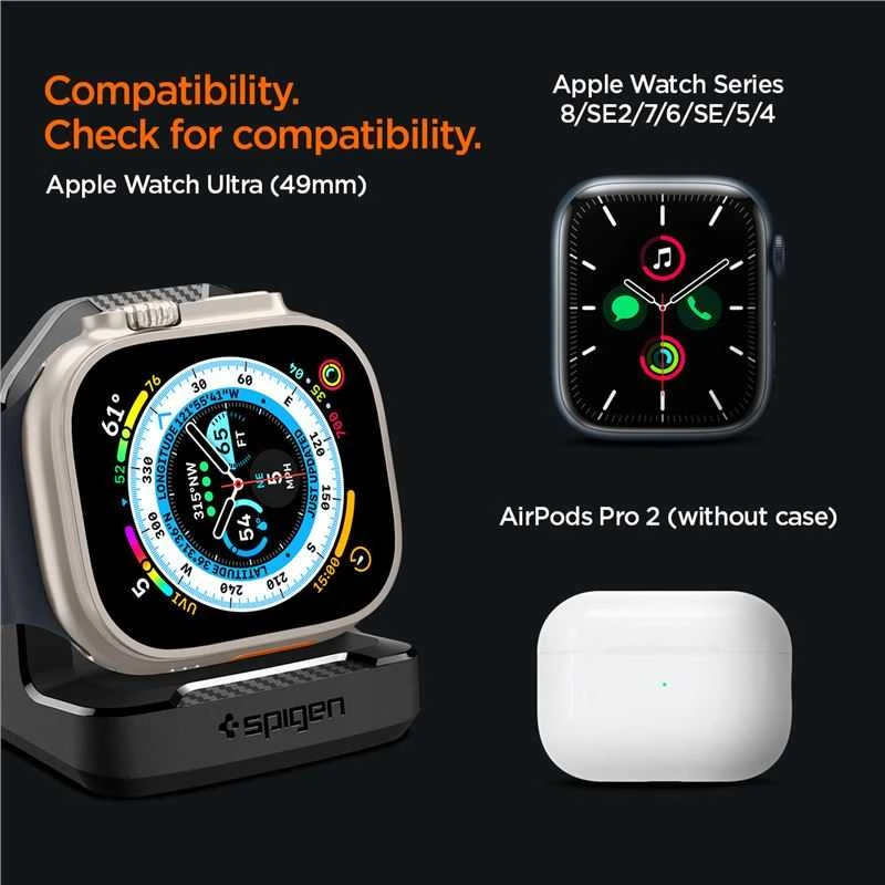 „Spigen Rugged Armor“ stovas, juodas - Apple Watch
