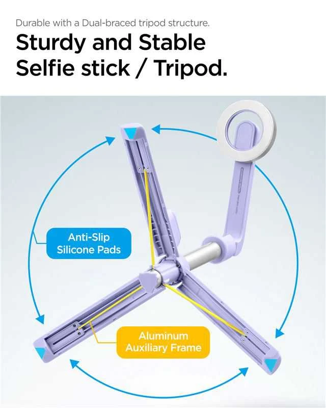 Spigen MagSafe Tripod Selfie Stick, lavender