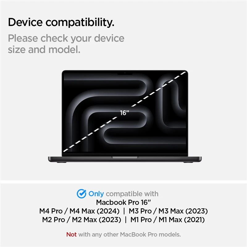 Spigen „SafeView“ 1 pakuotė – „MacBook Pro 16“ M4 2024/M3 2023/M2 2023/M1 2021