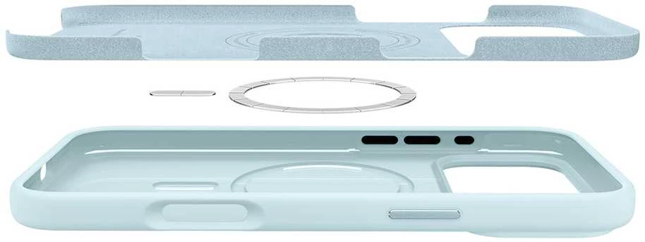 Dėklas Spigen Silicone Fit MagSafe, mute mėlynas - iPhone 17 Pro Max