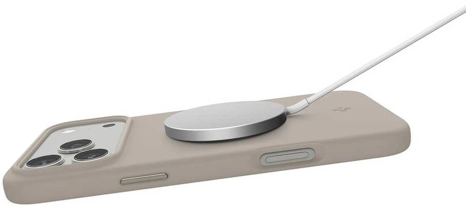 Dėklas Spigen Silicone Fit MagSafe, stone – Apple iPhone 17 Pro