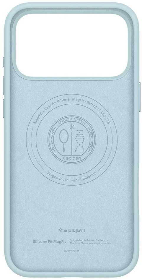 Dėklas Spigen Silicone Fit MagSafe, mute mėlynas - iPhone 17 Pro Max