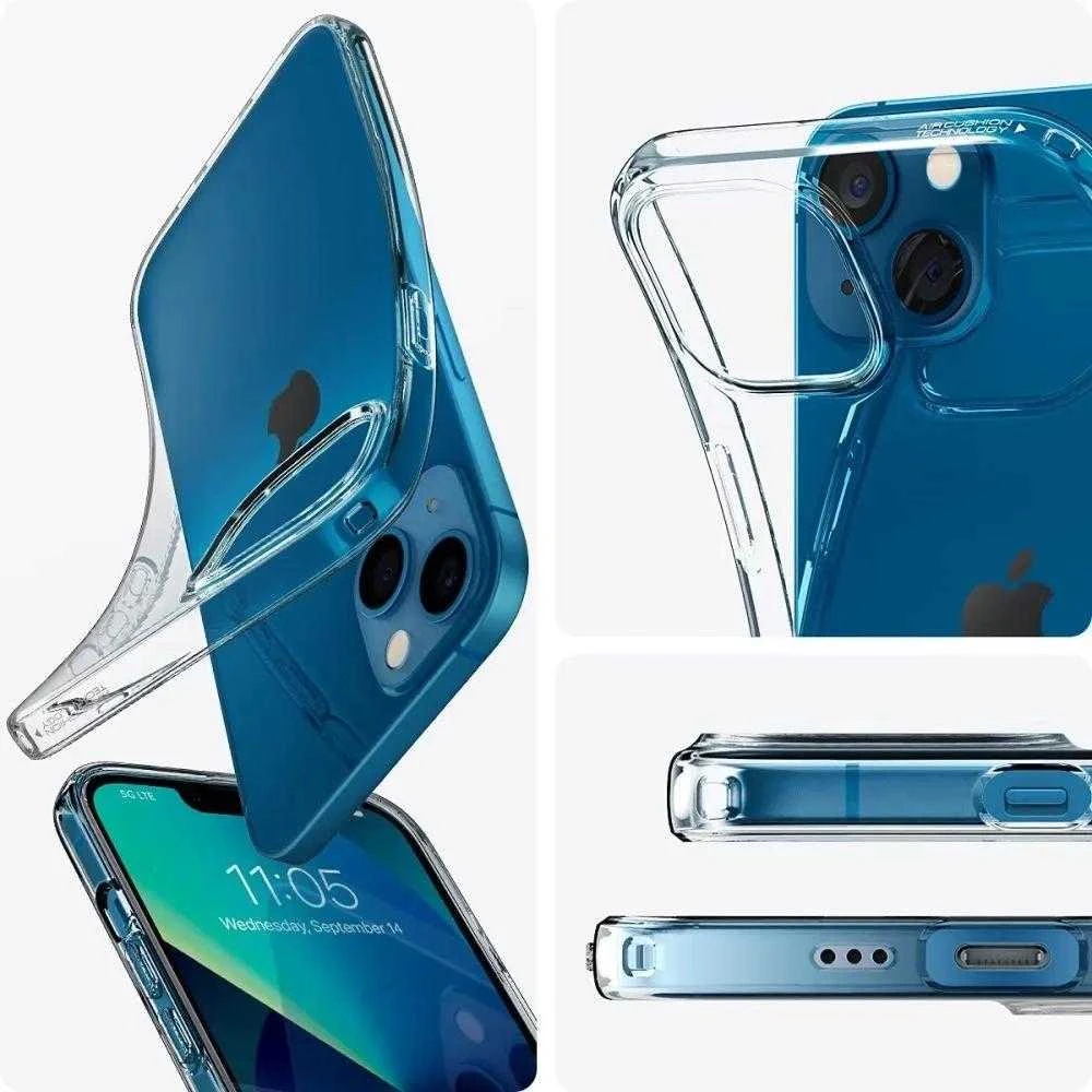 Spigen Liquid Crystal dėklas skirtas Apple iPhone 13, spalva - Crystal Clear