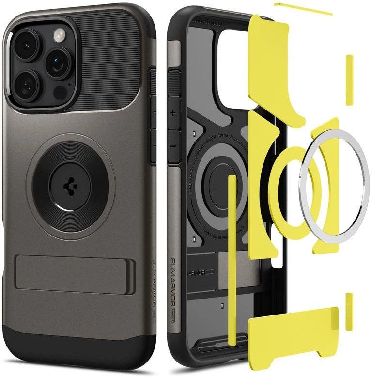 Dėklas Spigen Slim Armor MagSafe, gunmetal - iPhone 16 Pro Max