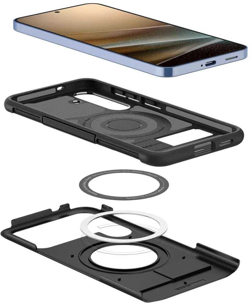 Spigen Slim Armor dėklas MagSafe, skirtas Samsung Galaxy S25 Plus – Juodas