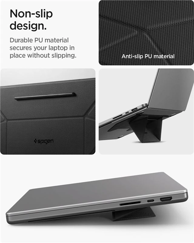 Ergonomiškas stovas Spigen Slimfold Nešiojamas kompiuteris Stand LD201-S3, juodas