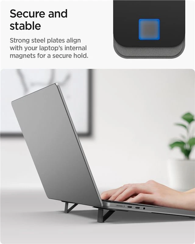 Ergonomiškas stovas Spigen Slimfold Nešiojamas kompiuteris Stand LD201-S2, juodas