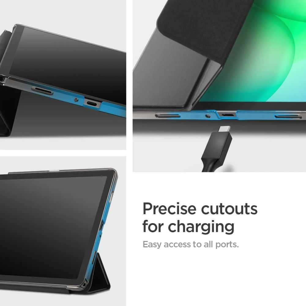 Spigen Smart Fold dėklas planšetei Galaxy Tab A9+ / A11+ Plus 11.0 X210 / X215 / X216 / X230 / X235 / X236 juodos spalvos
