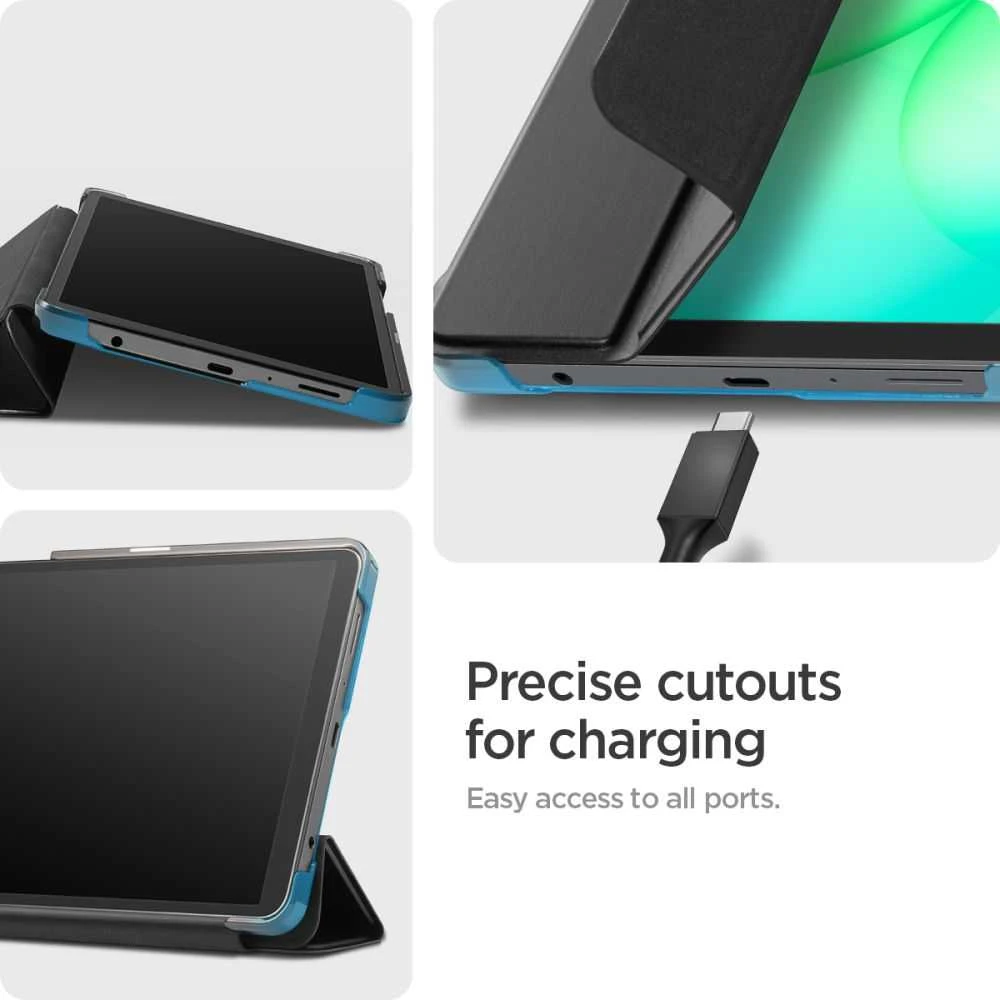 Spigen Smart Fold Galaxy Tab A9 / A11 8.7 X110 / X115 / X133 / X135 matinės juodos spalvos