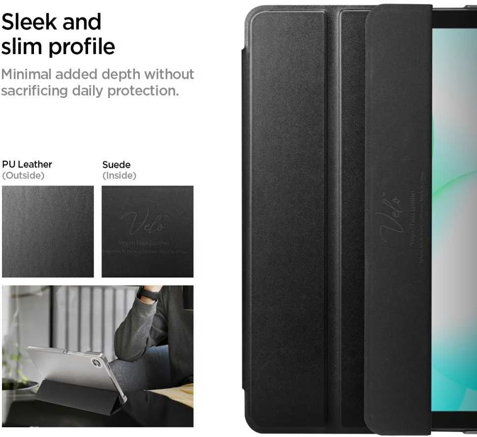 Spigen Smart Fold Galaxy Tab A9 / A11 8.7 X110 / X115 / X133 / X135 matinės juodos spalvos