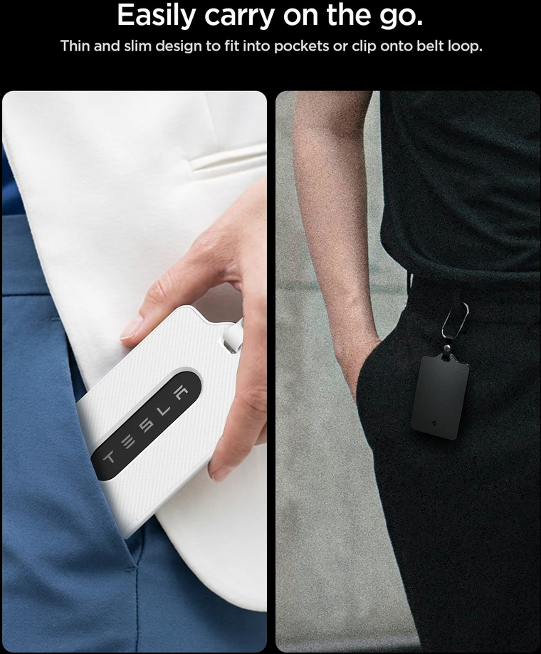 Spigen Tesla kortelių laikiklis, 2 vnt., juodas ir baltas – Tesla rakto kortelė