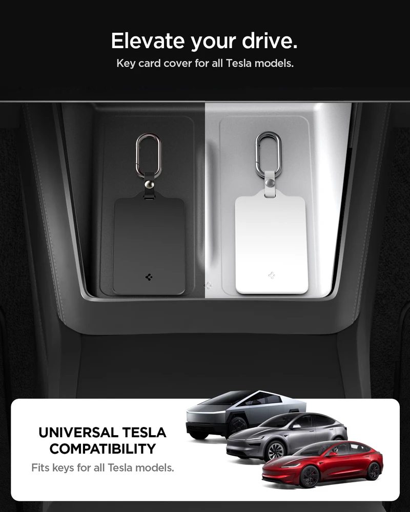 Spigen Tesla kortelių laikiklis, 2 vnt., juodas ir baltas – Tesla rakto kortelė