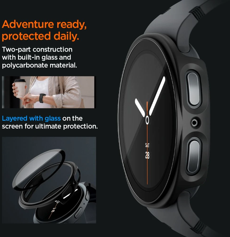 SPIGEN THIN FIT 360 SAMSUNG GALAXY WATCH 8 / 9 (44 MM) Juodas
