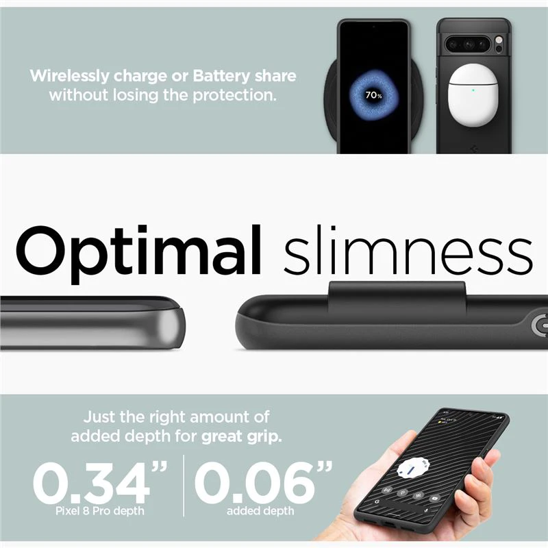 Dėklas Spigen Thin Fit, juodas - Google Pixel 8 Pro