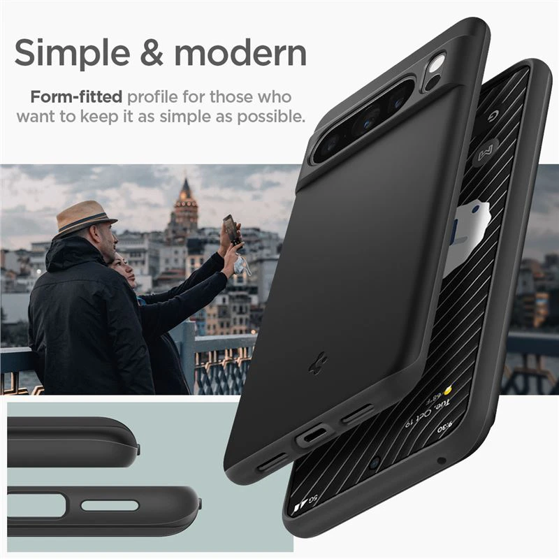 Dėklas Spigen Thin Fit, juodas - Google Pixel 8 Pro