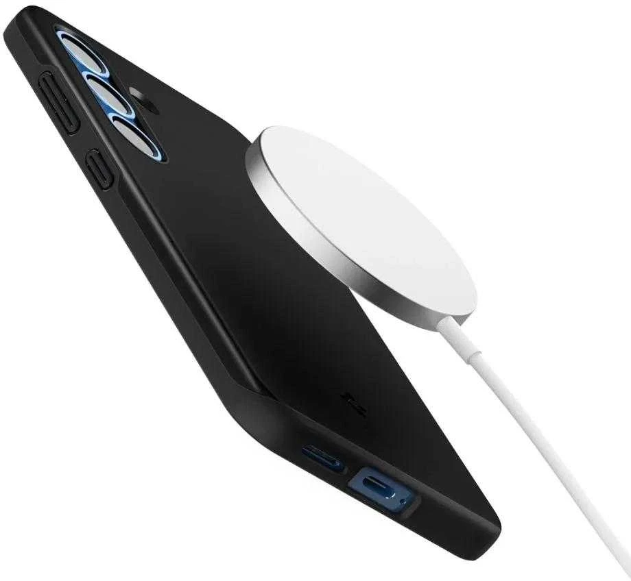 Spigen Thin Fit Mag MagSafe – dėklas skirtas Samsung Galaxy S25 Juodas