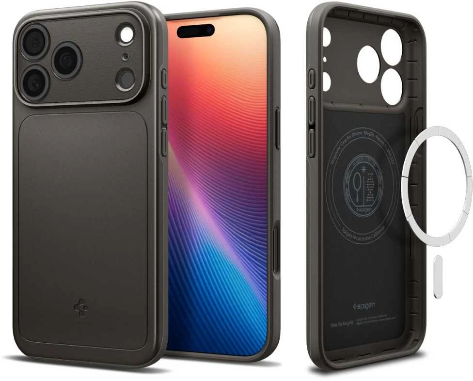 Spigen Thin Fit MagSafe dėklas skirtas iPhone 17 Pro – pilkos spalvos