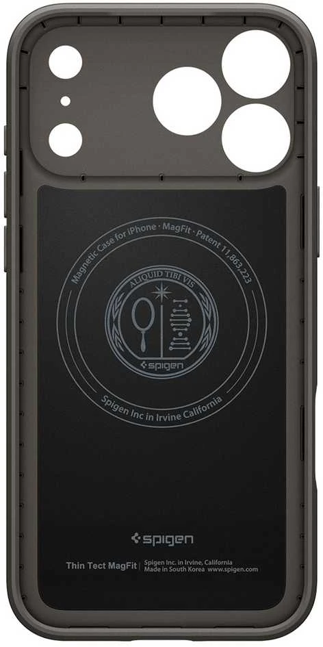 Dėklas Spigen Thin Fit MagSafe, gunmetal - iPhone 17 Pro Max