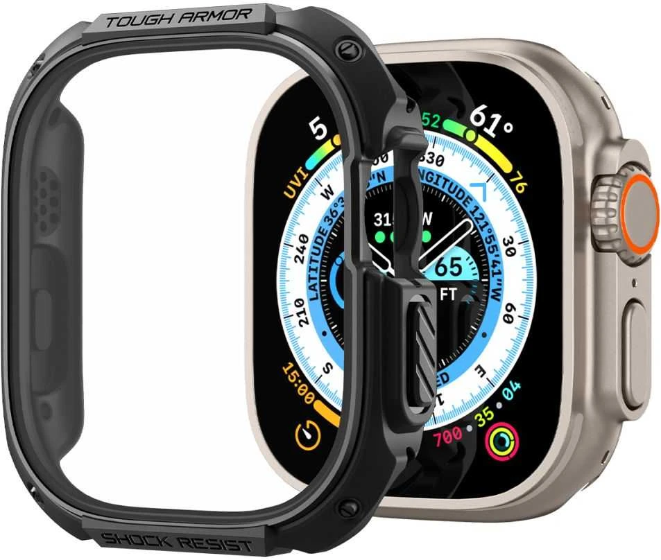 „Spigen Tough Armor“, juodas - Apple Watch Ultra 2/Ultra 49mm