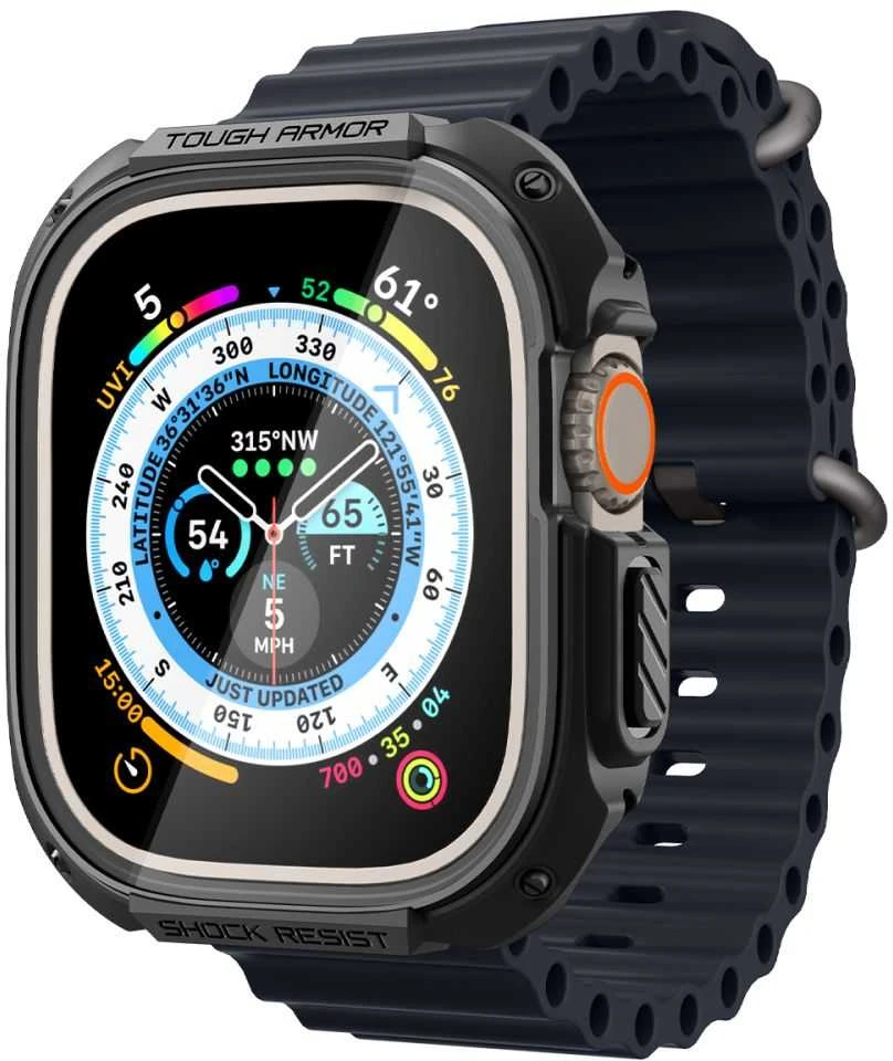 „Spigen Tough Armor“, juodas - Apple Watch Ultra 2/Ultra 49mm
