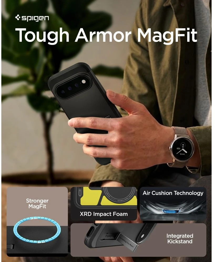SPIGEN TOUGH ARMOR MAG MAGSAFE DĖKLAS GOOGLE PIXEL 11 PRO Juodas