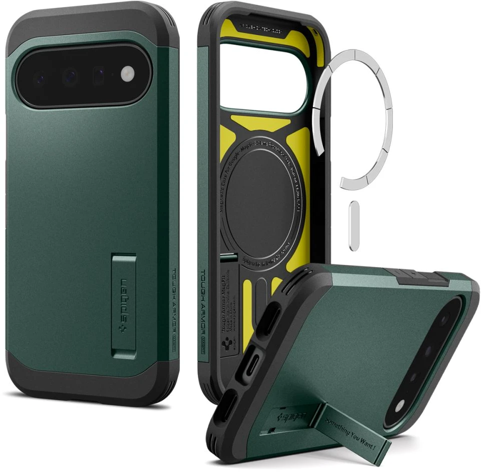 SPIGEN TOUGH ARMOR MAG MAGSAFE DĖKLAS GOOGLE PIXEL 11 ABYSS Žalias