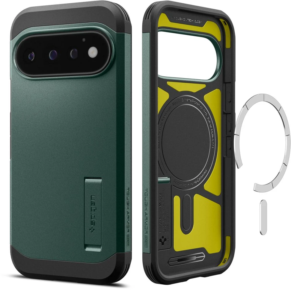 SPIGEN TOUGH ARMOR MAG MAGSAFE DĖKLAS GOOGLE PIXEL 11 PRO ABYSS Žalias