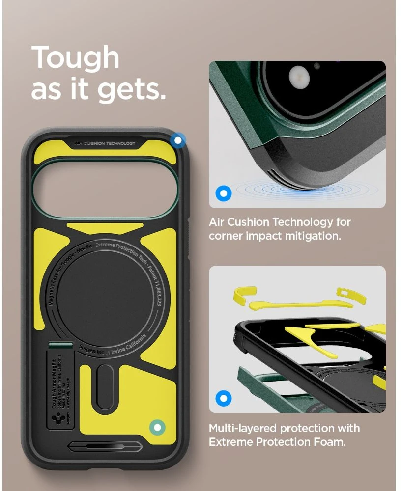 SPIGEN TOUGH ARMOR MAG MAGSAFE DĖKLAS GOOGLE PIXEL 11 PRO ABYSS Žalias