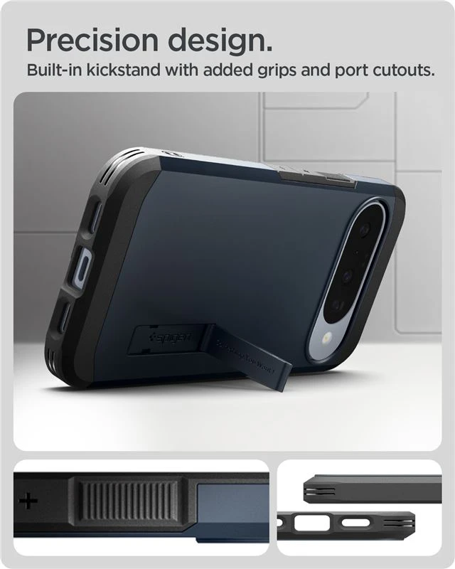 Dėklas Spigen „Tough Armor MagSafe“, metalinis skalūno spalvos – „Google Pixel 10 Pro“ / „Pixel 10“