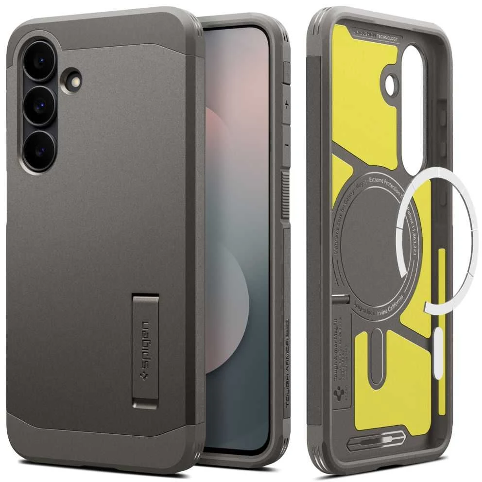Spigen Tough Armor Mag MagSafe dėklas skirtas Samsung Galaxy S25 FE – Graphite
