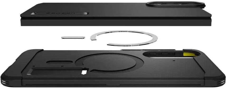 Spigen Tough Armor MagSafe dėklas skirtas Samsung Galaxy S25 Edge – juodos spalvos