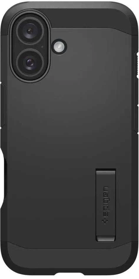 Spigen Tough Armor MagSafe su stoveliu Apple iPhone 16 Plus – dėklas telefonui juodos spalvos