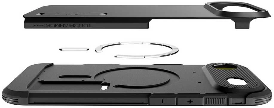 Spigen Tough Armor "T" MagSafe dėklas skirtas Apple iPhone 17 Air – juodos spalvos