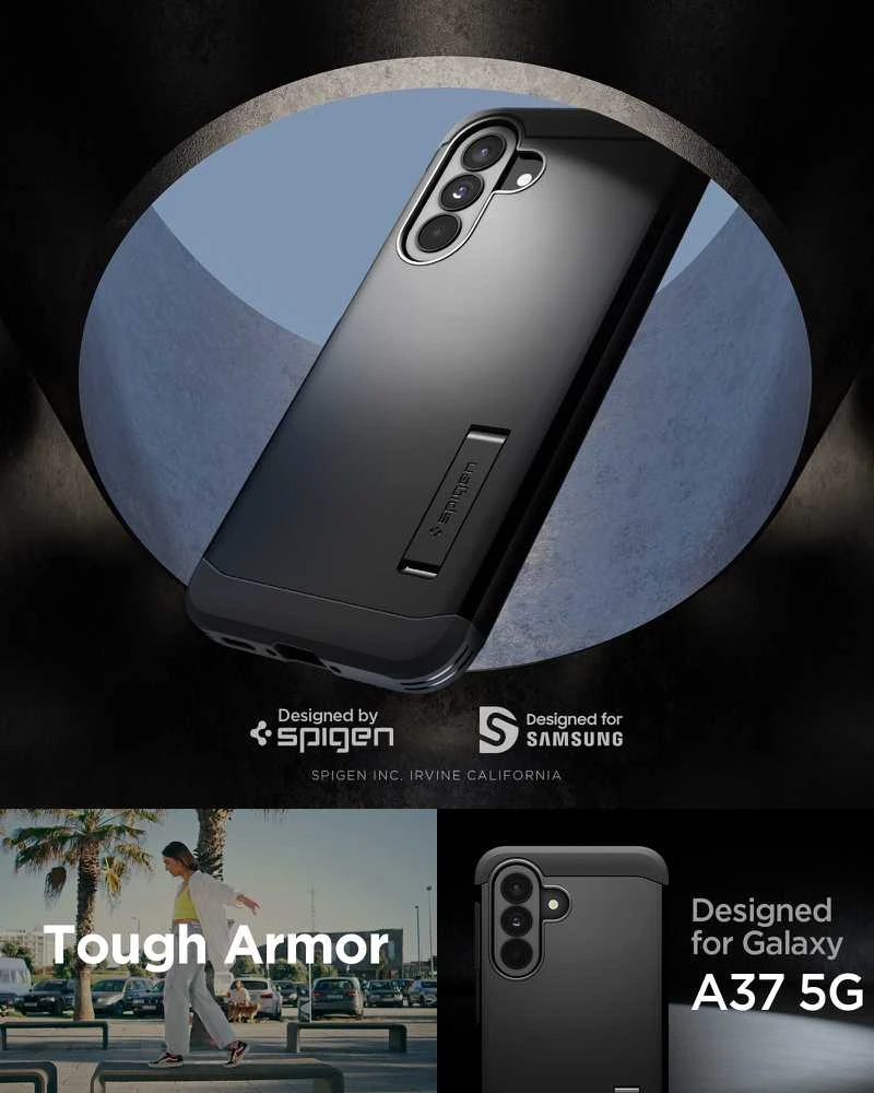 Dėklas „Spigen Tough Armor Galaxy A37 5G“ juodas