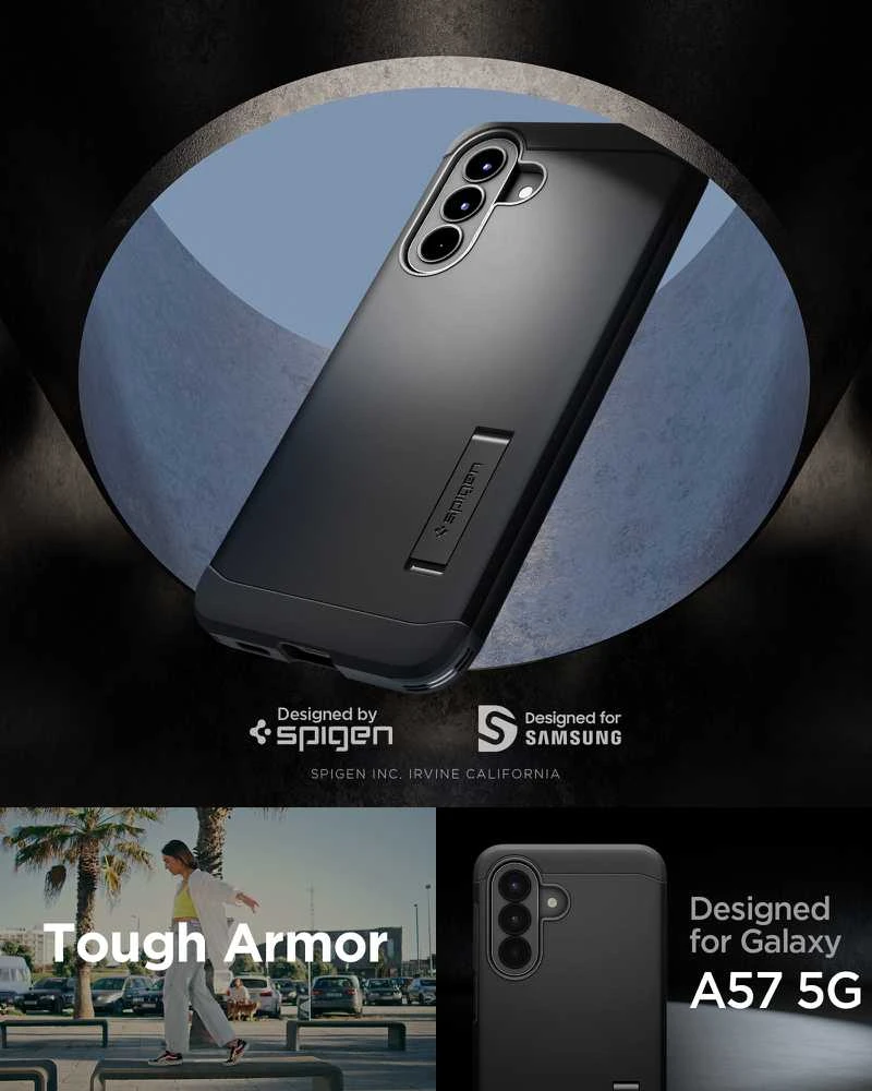Dėklas „Spigen Tough Armor Galaxy A57 5G“ juodas