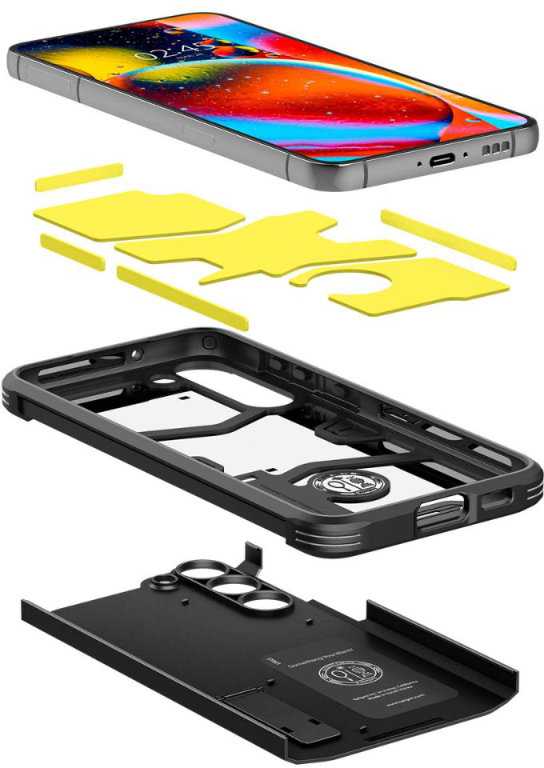 Spigen Tough Armor dėklas skirtas Samsung Galaxy S23, spalva - Juoda