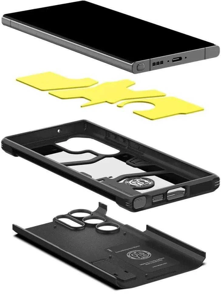 Spigen Tough Armor dėklas skirtas Samsung Galaxy S23 Ultra, spalva - Juoda