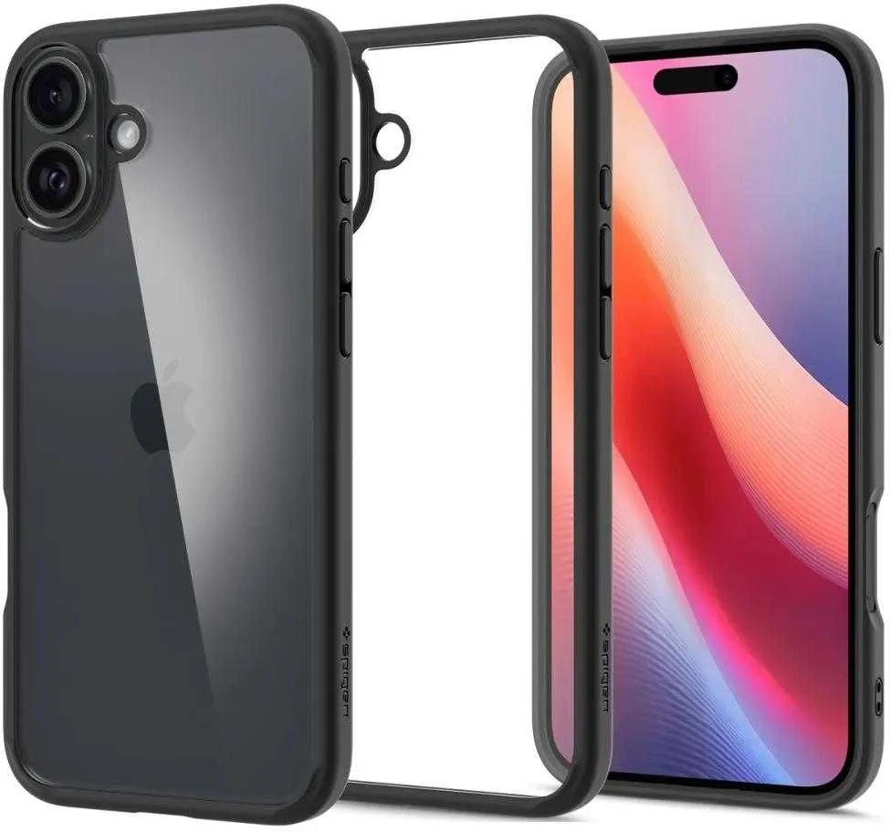 Spigen Ultra Hybrid Apple iPhone 16 – dėklas telefonui juodos matinės spalvos