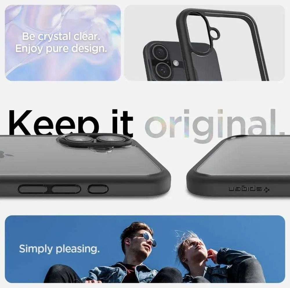 Dėklas Spigen Ultra Hybrid Apple iPhone 16 Plus 6.7″ matte juodos spalvos ACS08072