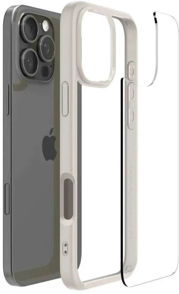 Dėklas „Spigen Ultra Hybrid“, natūralus titanas – „Apple iPhone 16 Pro“
