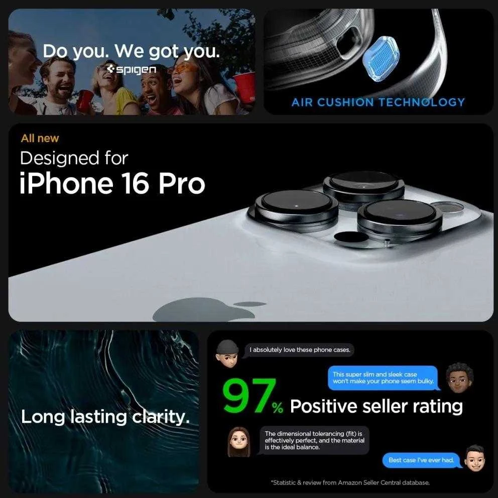 Spigen Ultra Hybrid Apple iPhone 16 Pro – dėklas telefonui juodos spalvos