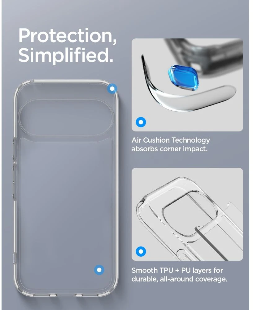 SPIGEN ULTRA Hybrid GOOGLE PIXEL 11 SKAIDRUS DĖKLAS