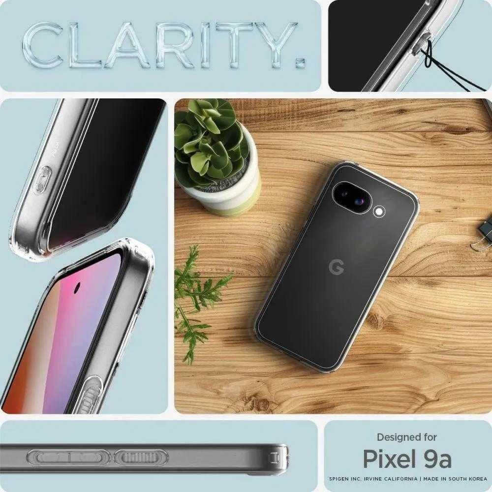 „Spigen Ultra Hybrid“ dėklas, skirtas „Google Pixel 9A“ – skaidrus