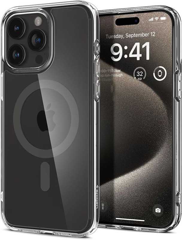 Spigen Ultra Hybrid (MagFit) dėklas skirtas Apple iPhone 15 Pro, Grafito spalvos
