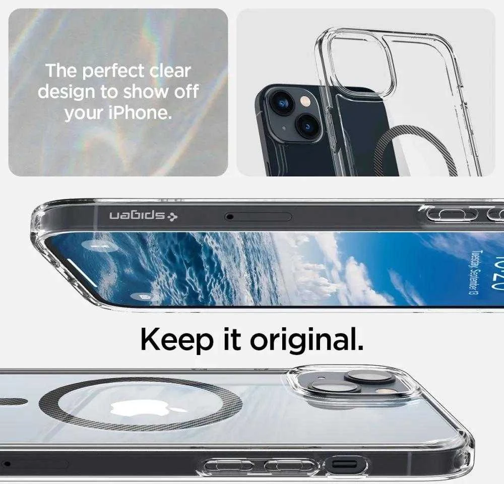 Spigen Ultra Hybrid (MagFit) dėklas skirtas Apple iPhone 14 Plus, spalva - Carbon Fiber