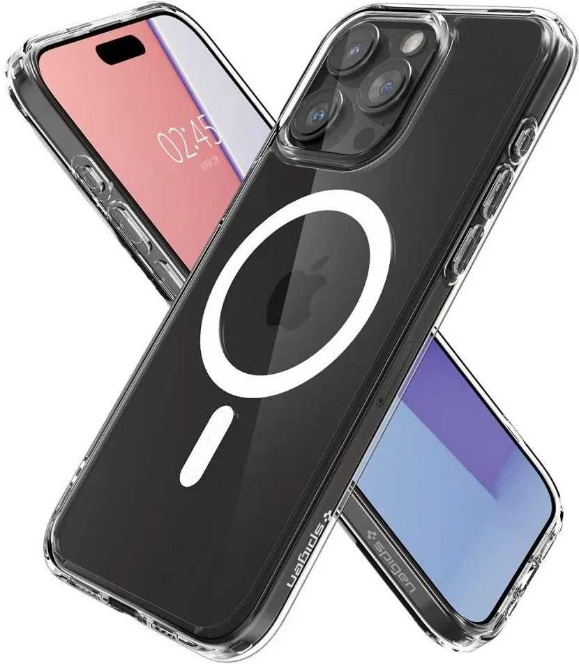 Spigen Ultra Hybrid (MagFit) dėklas skirtas Apple iPhone 15 Pro Max, spalva - Balta